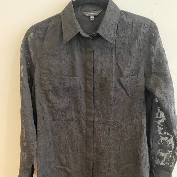 Club Monaco Sheer Button-down Blouse - Picture 2 of 5